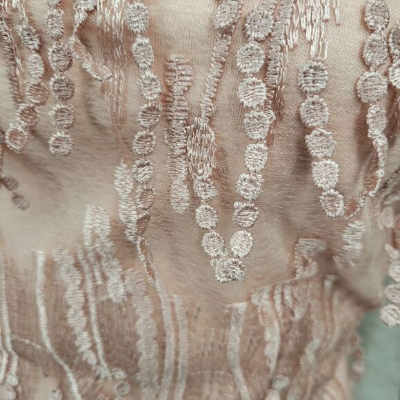 Lulus Making Magic Blush Pink Fringe Lace-Up Mini Dress Women's Size Small - Picture 4 of 13